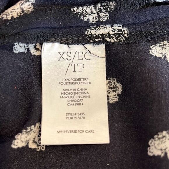 CAbi Memento Blouse Blue & White XS #3435 - Picture 5 of 5